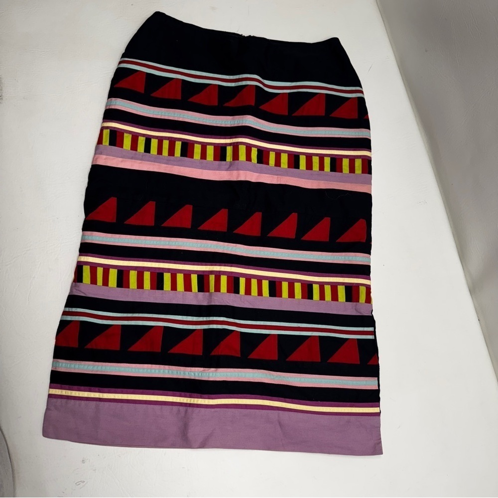 Betsey Johnson New York vintage Rare Multicolor Patterned Women's pencil Skirt S